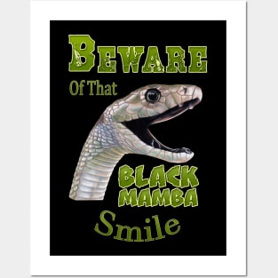 Beware of the Black Mamba Smile Posters and Art